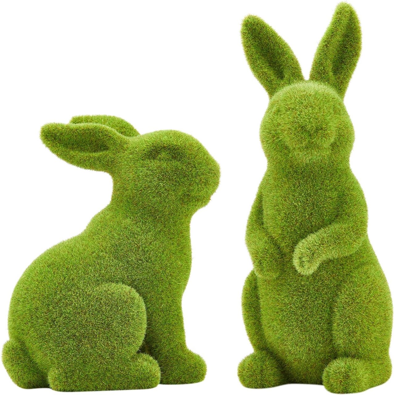 Easter Rabbit Decoration Horticulture Green Flocking Moss Rabbit Decoration Sculpture Decoration Desktop Living Room Garden Easter Gift